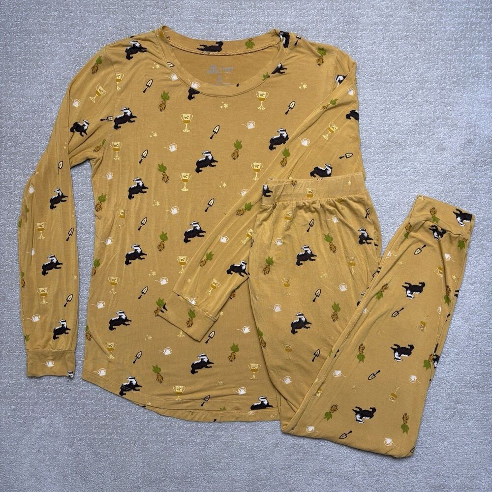 Kyte Baby Women’s M Adult Harry Potter Hufflepuff Jogger Pajama Set Pjs Bamboo